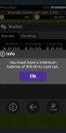 solitaire cash out minimum
