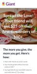 gaint food referral program