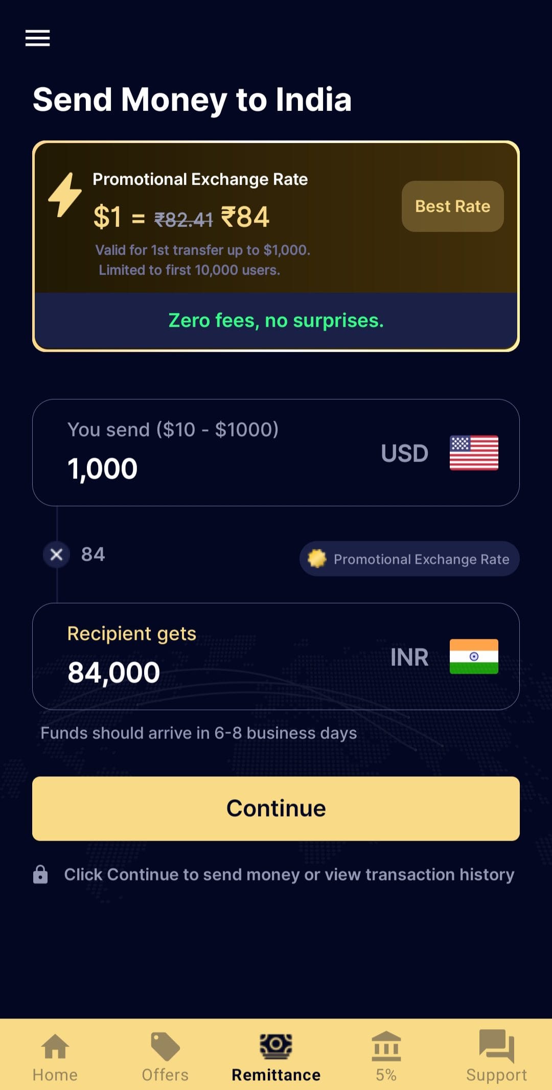 Abound send money