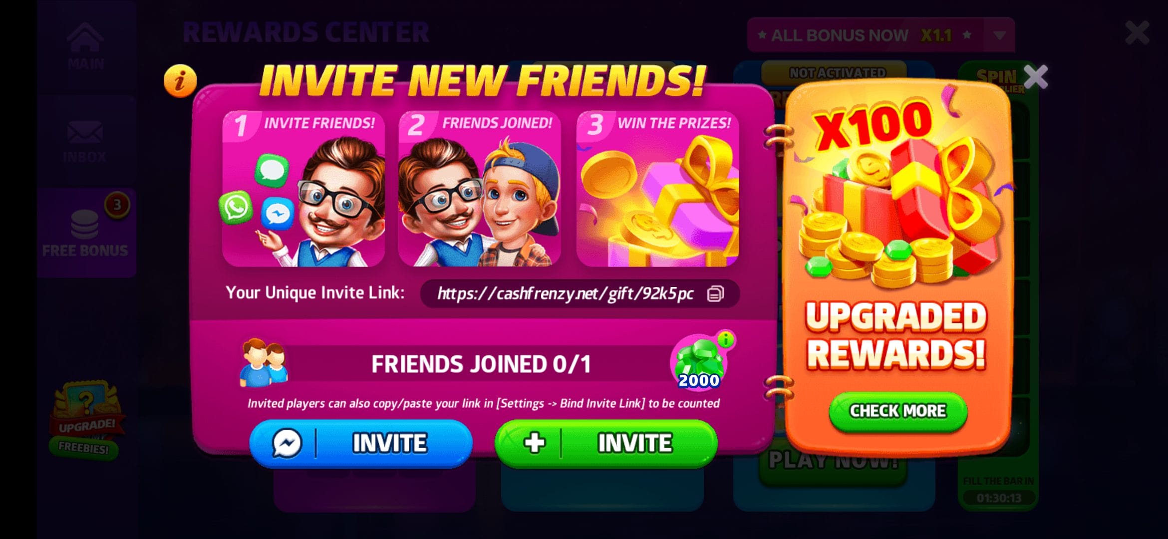Cash Frenzy referral code