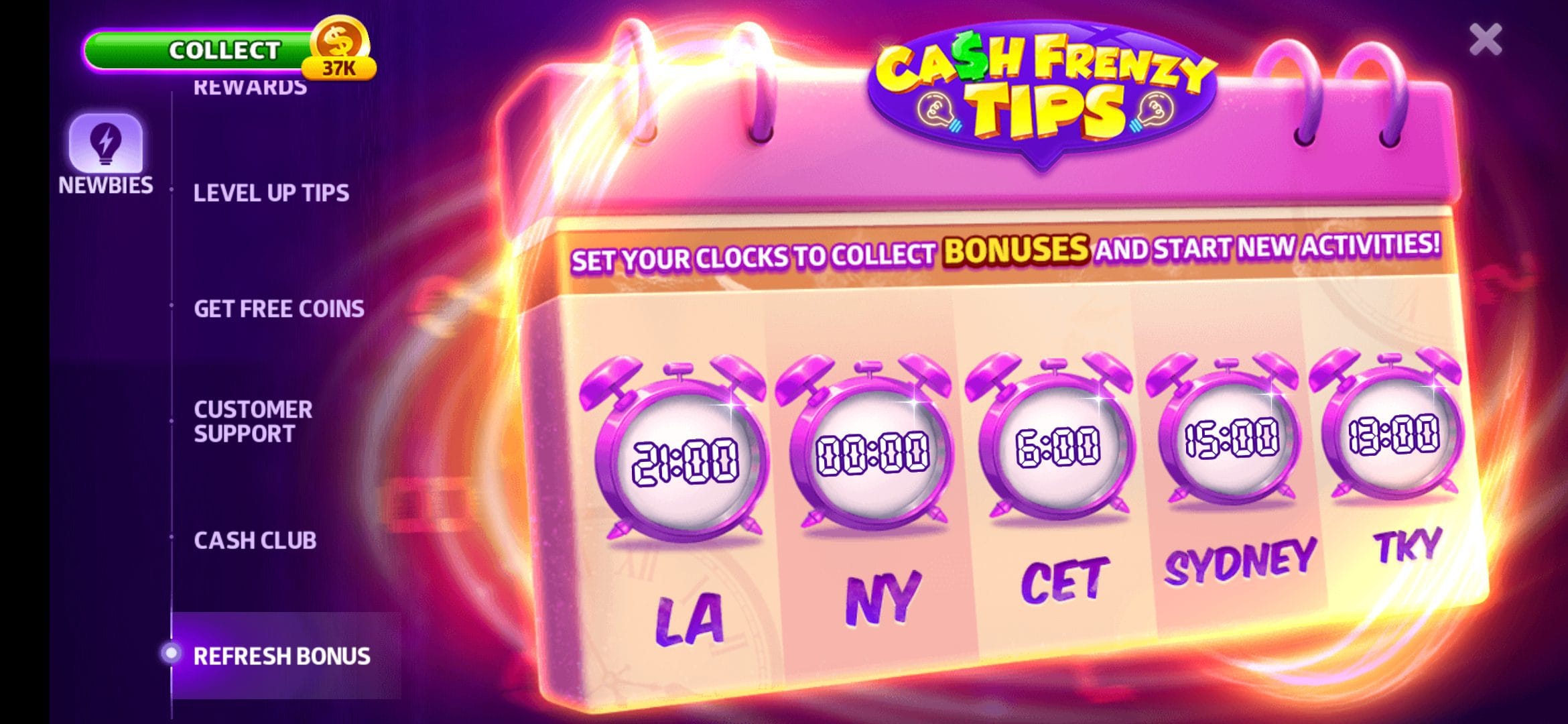 Cash Frenzy tips
