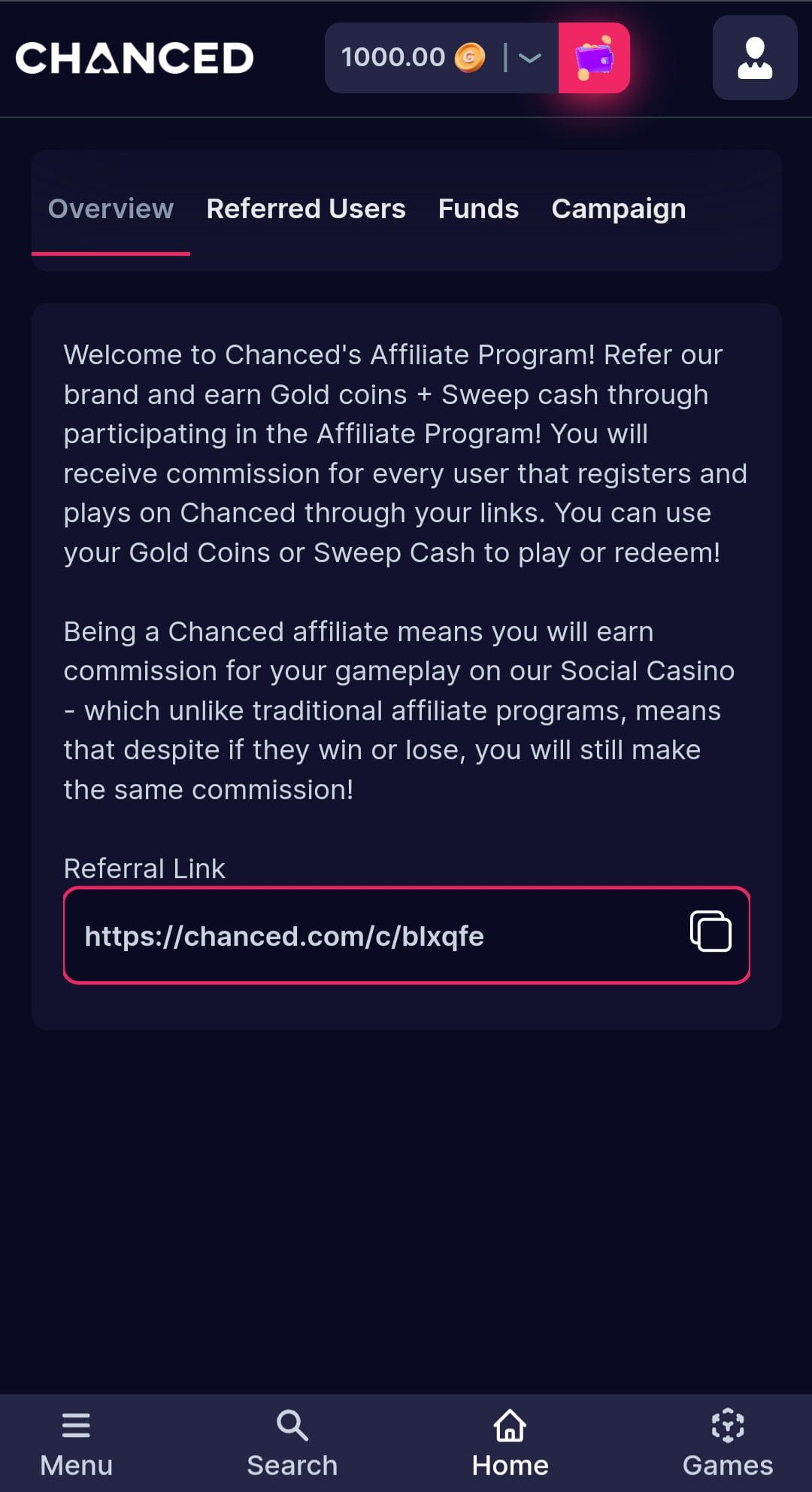 Chanced Casino Referral Code