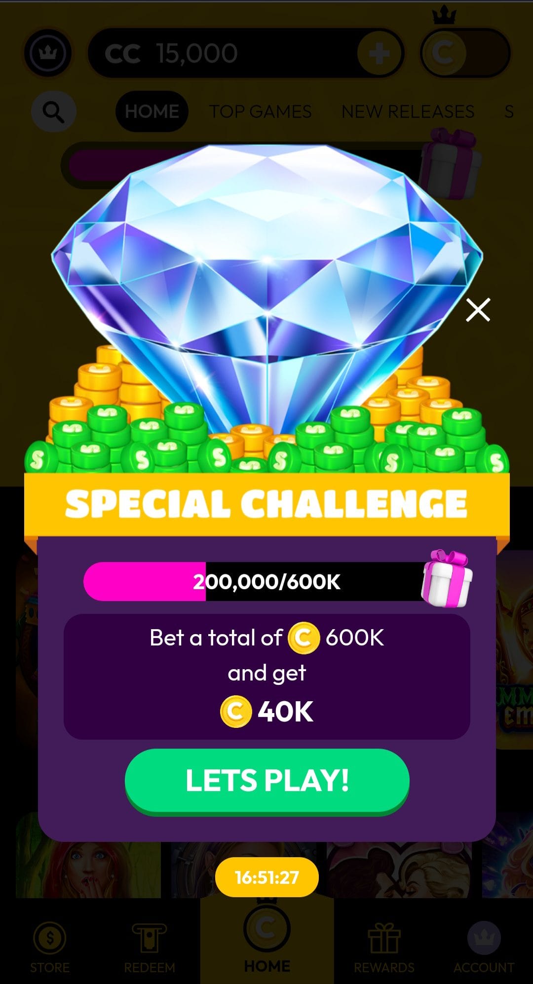 CrownCoins Casino special challenge