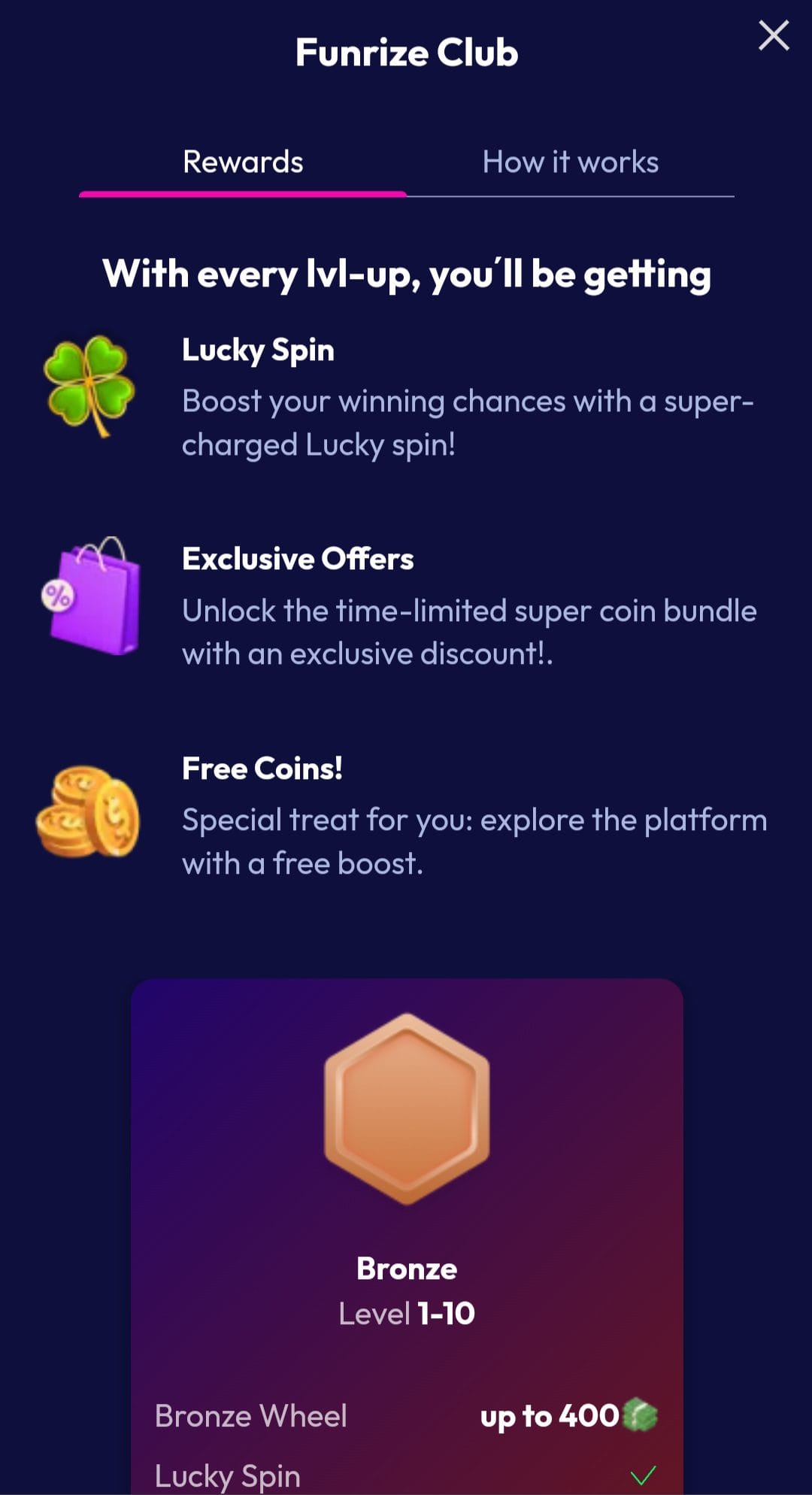 Funrize rewards
