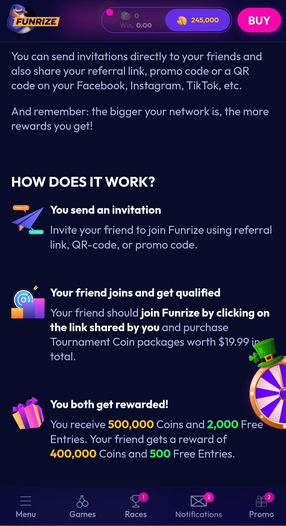 Funrize referral program