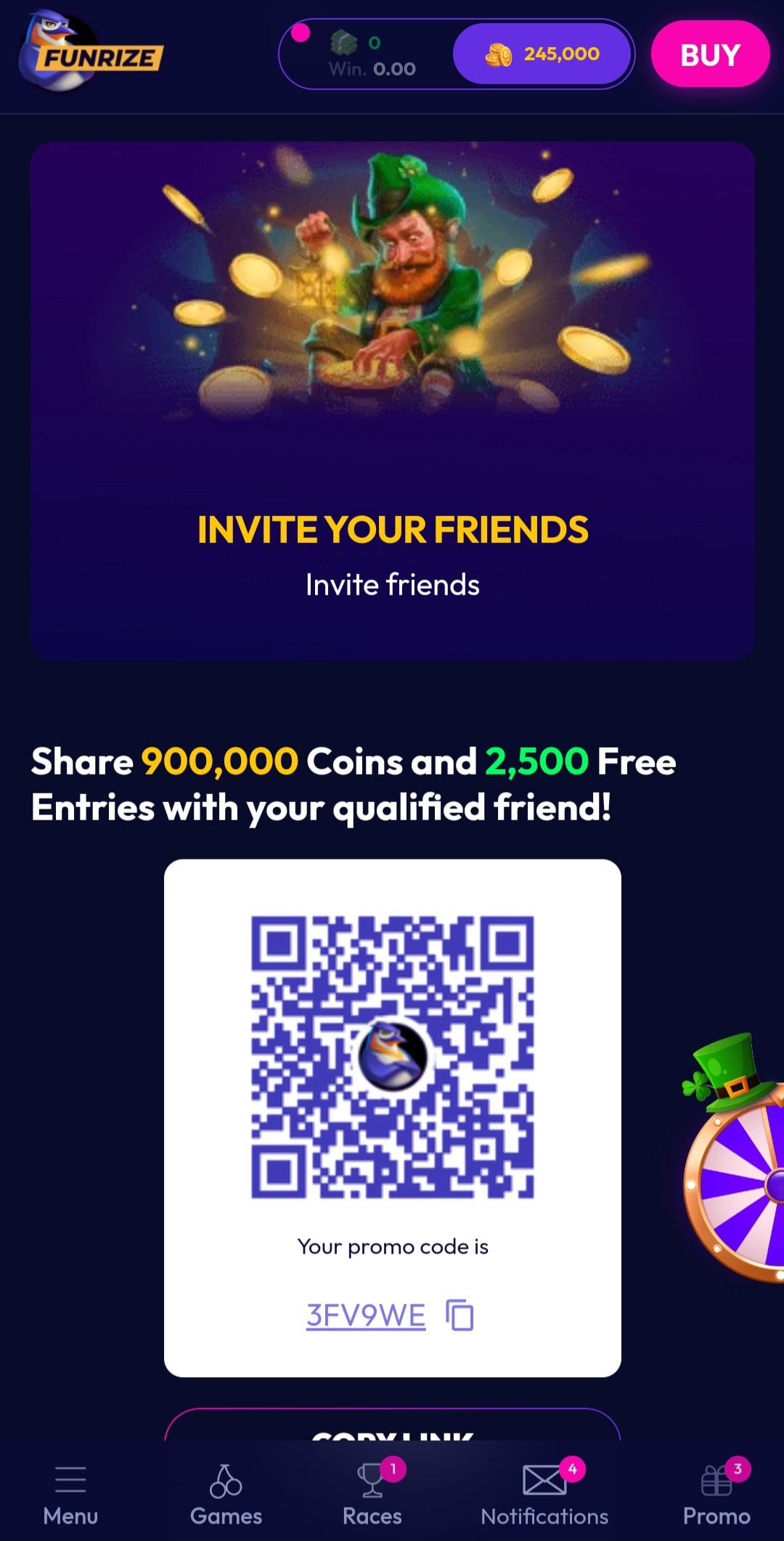 Funrize referral code