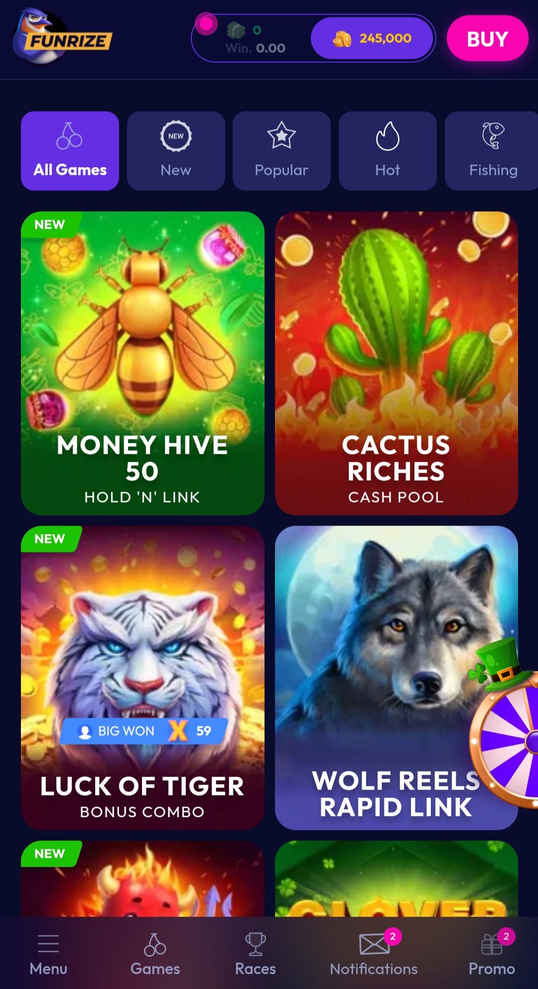 Funrize all games