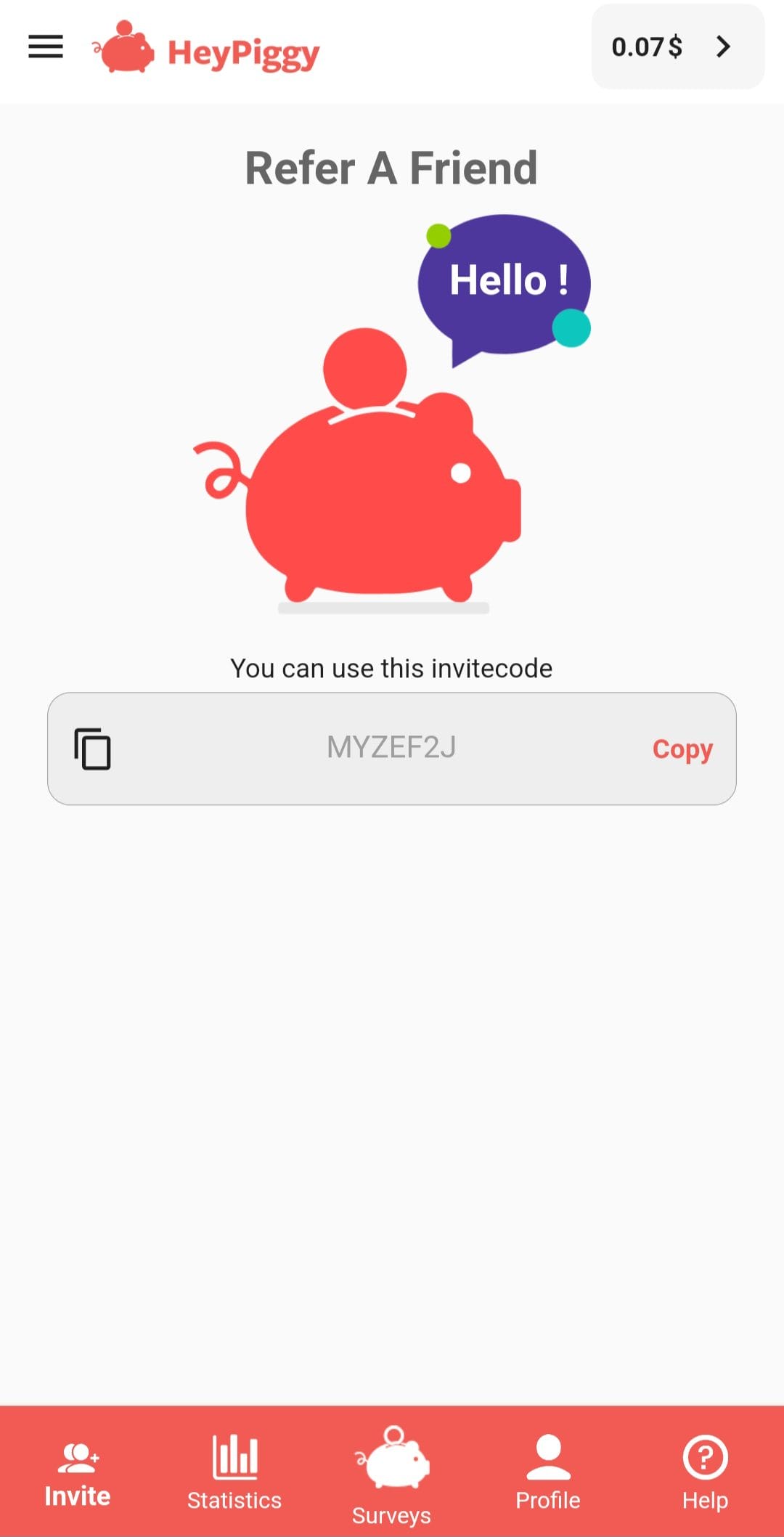 HeyPiggy referral code