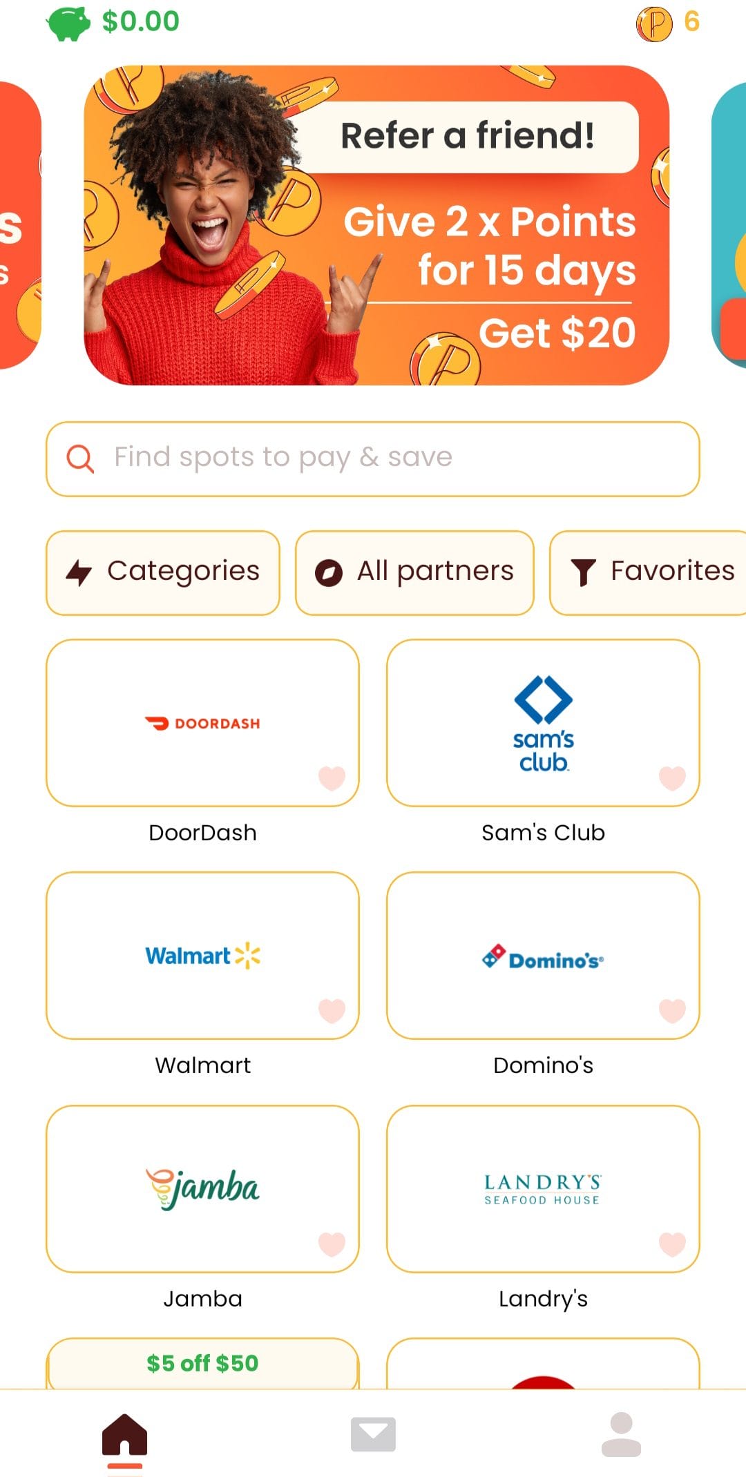 Pepper Rewards home