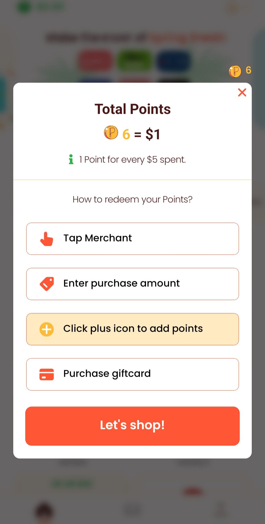 Pepper Rewards how to redeem points