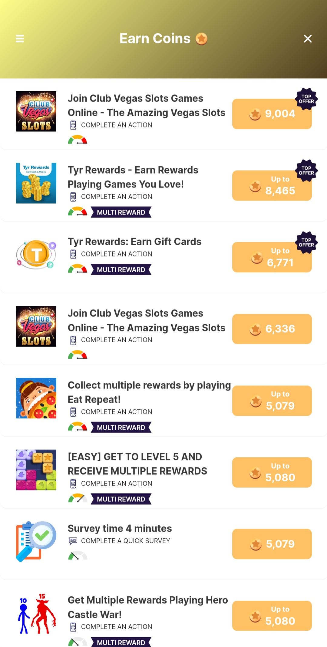 TOD earn coins