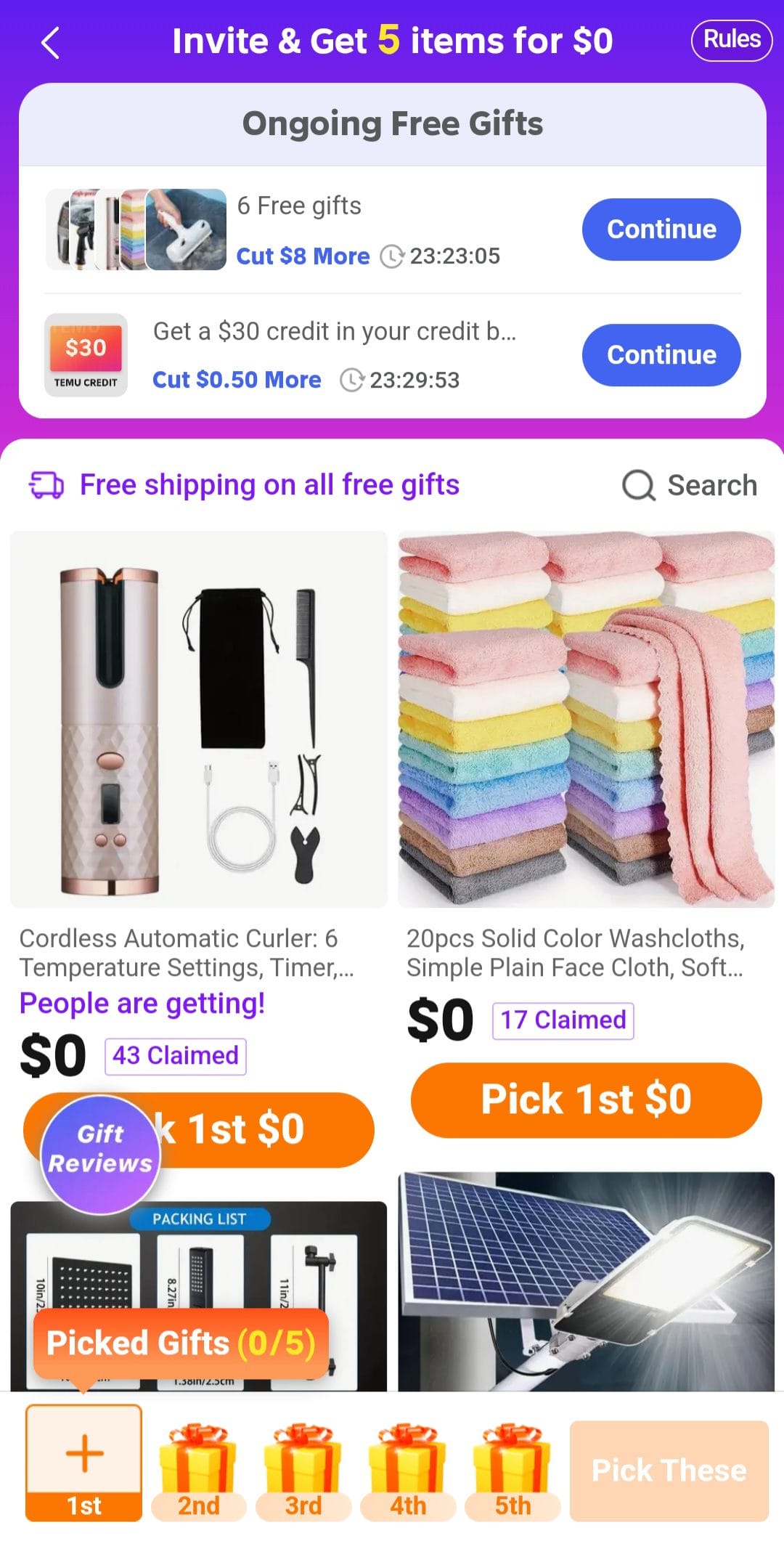 Temu invite to earn free stuff