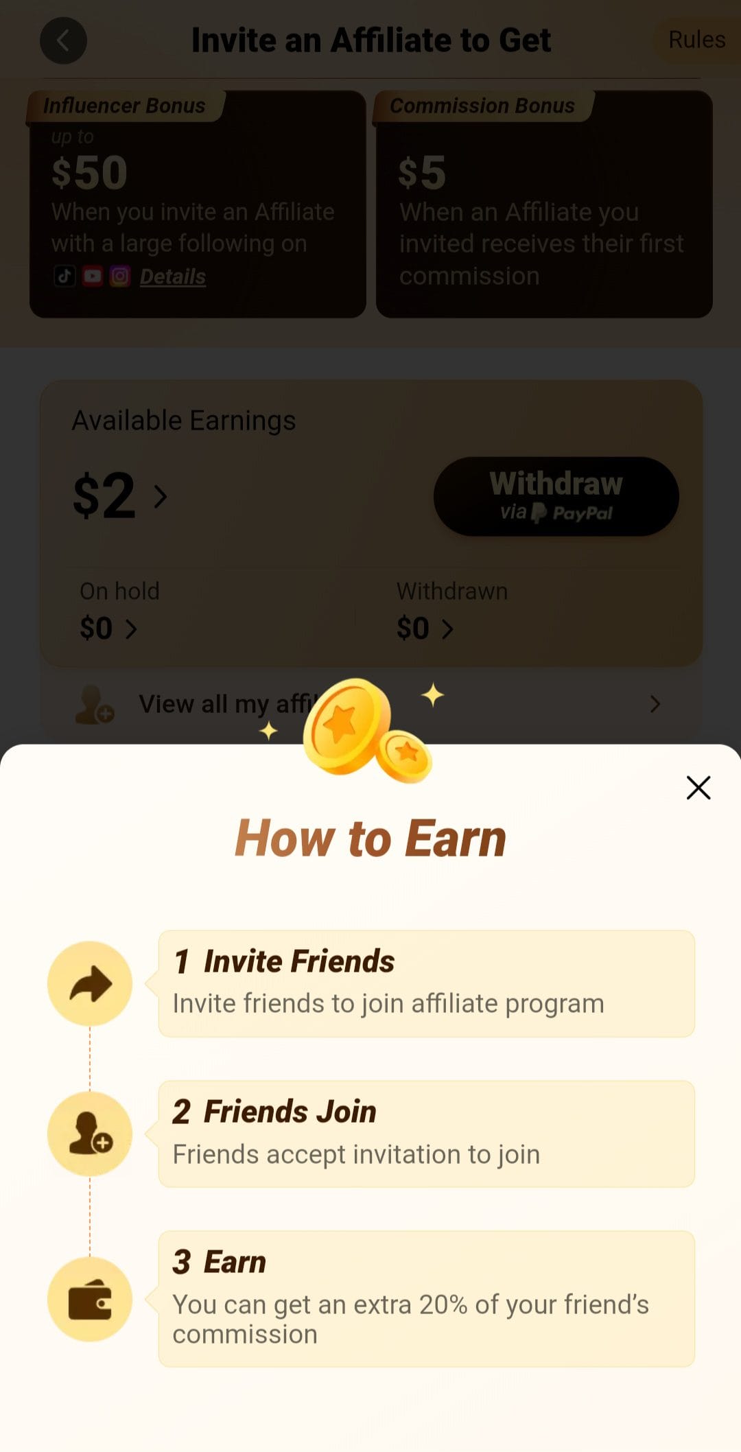 Temu how to earn