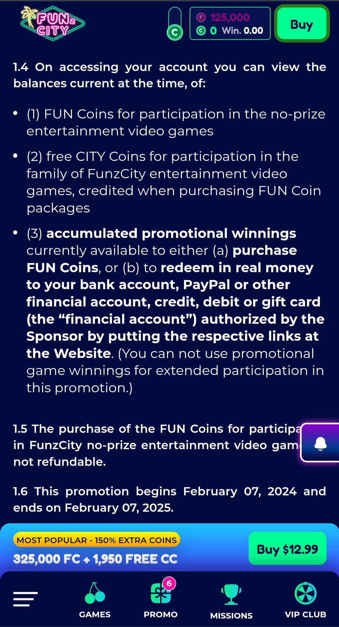 funzcity cashout options