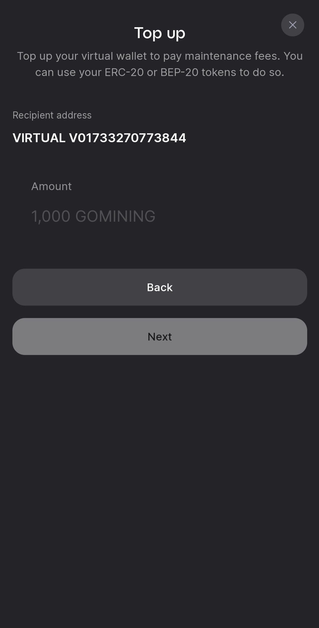 gomining top up