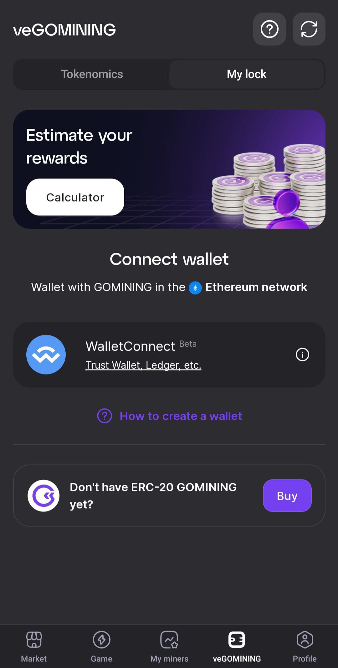 gomining connect wallet