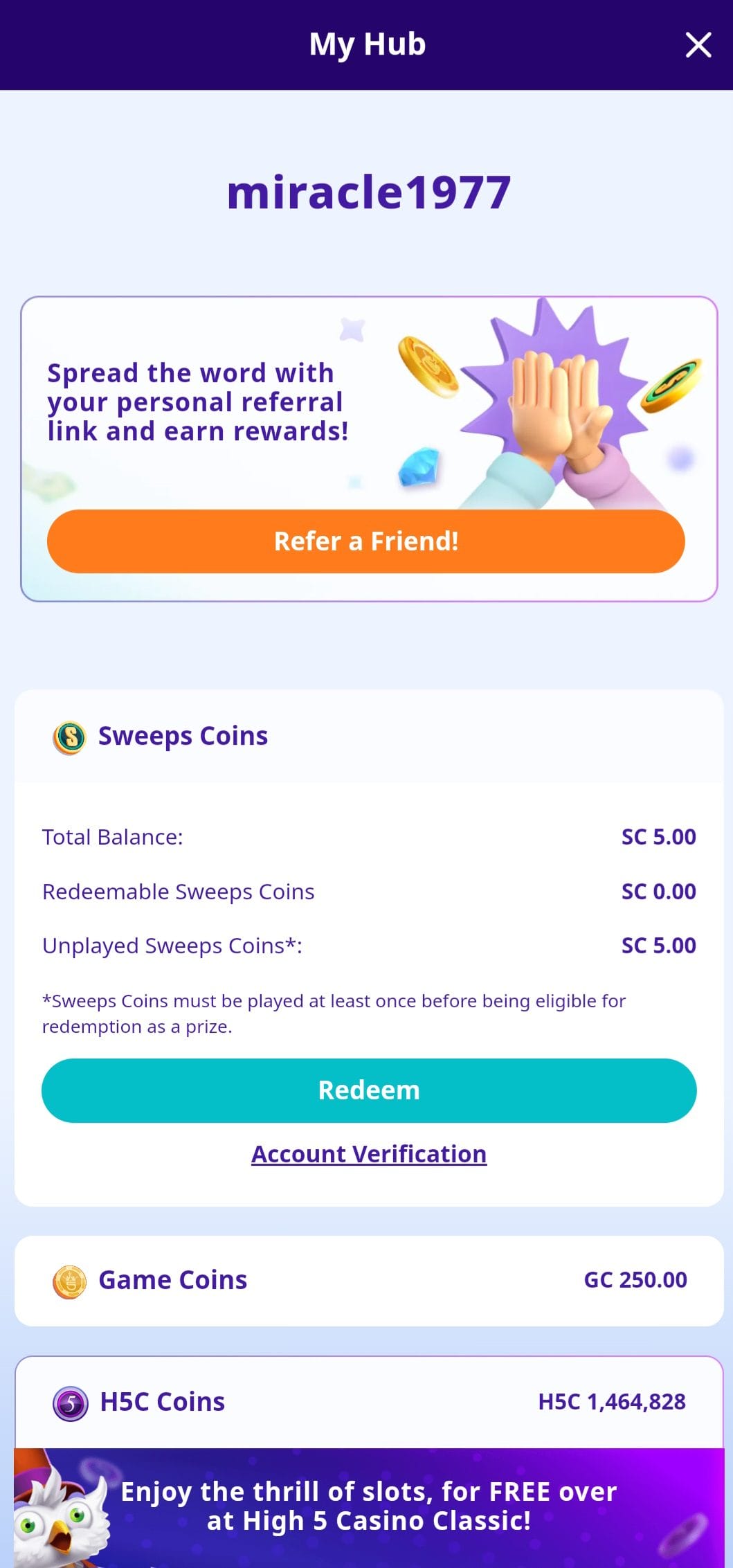 high 5 casino my hub