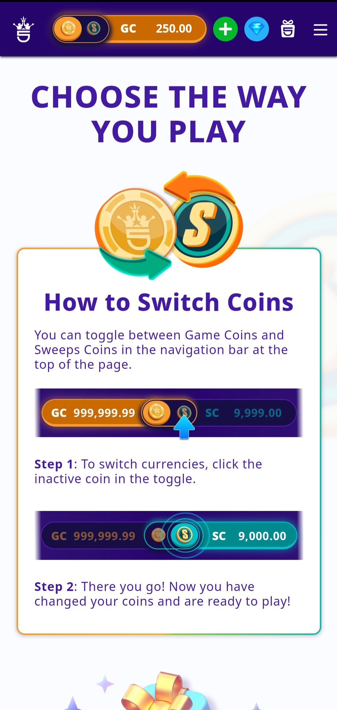 high 5 casino how to switch coins