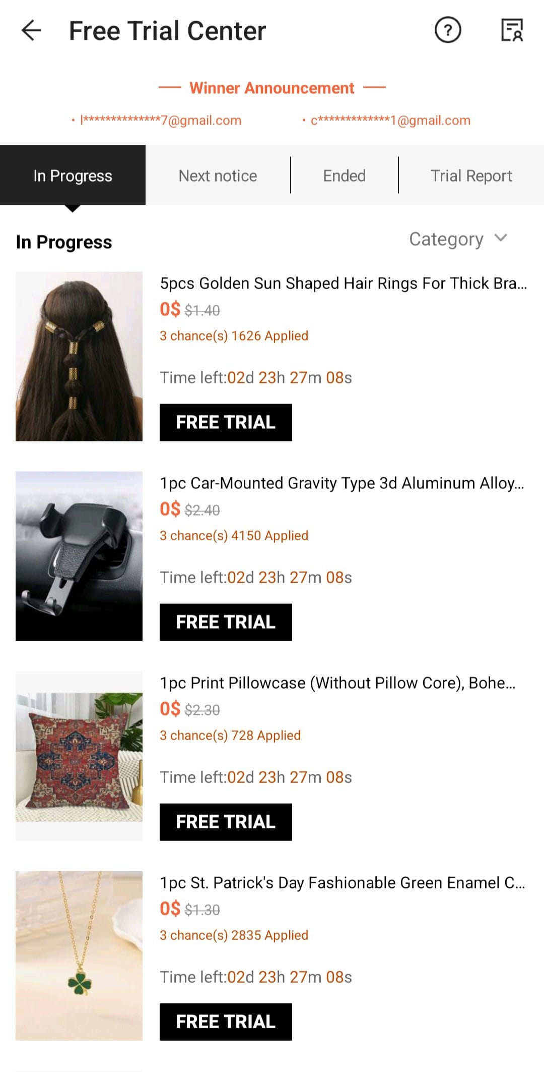 shein free trial center