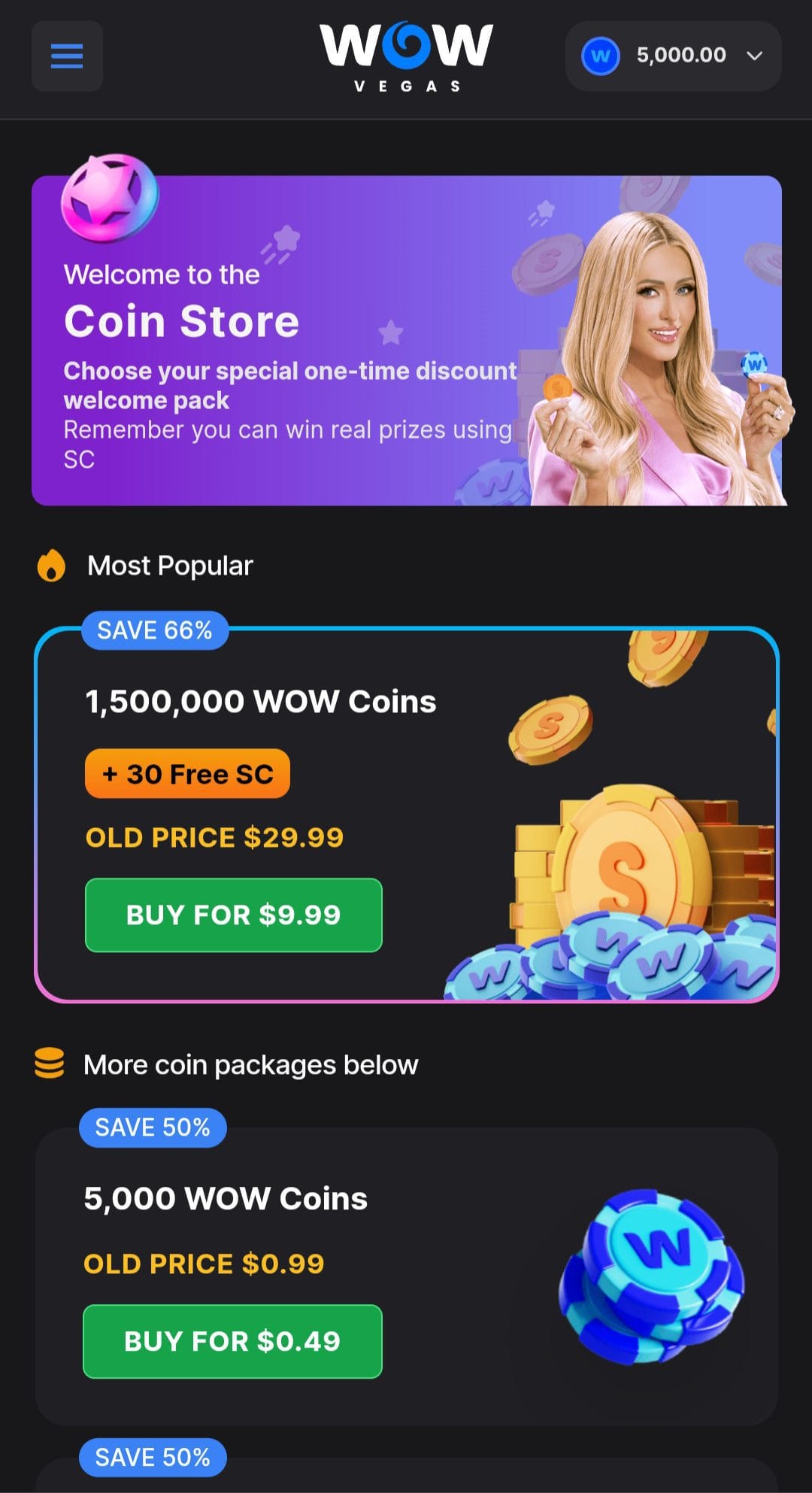 wowvegas coin store