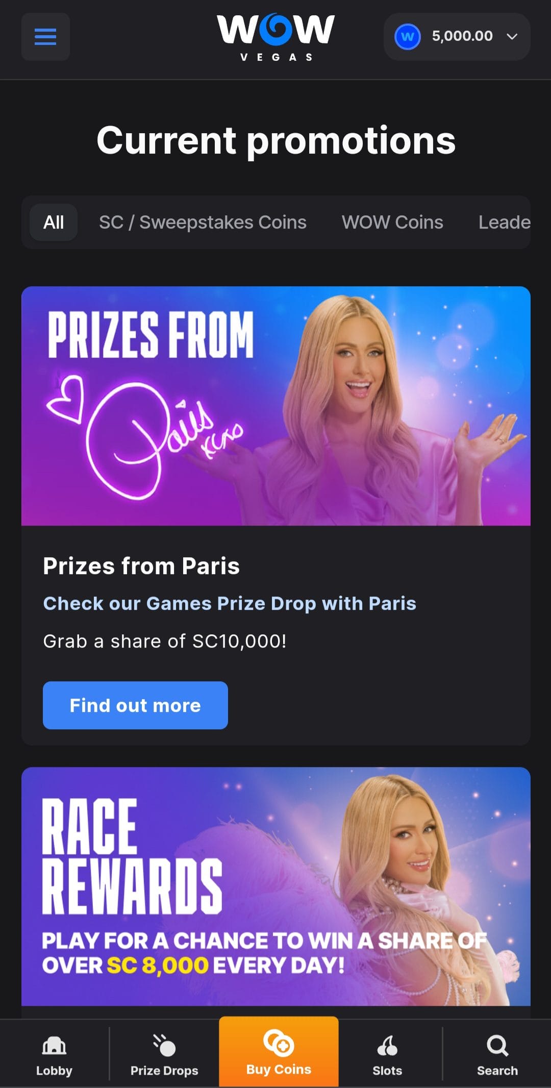 wowvegas current promotions