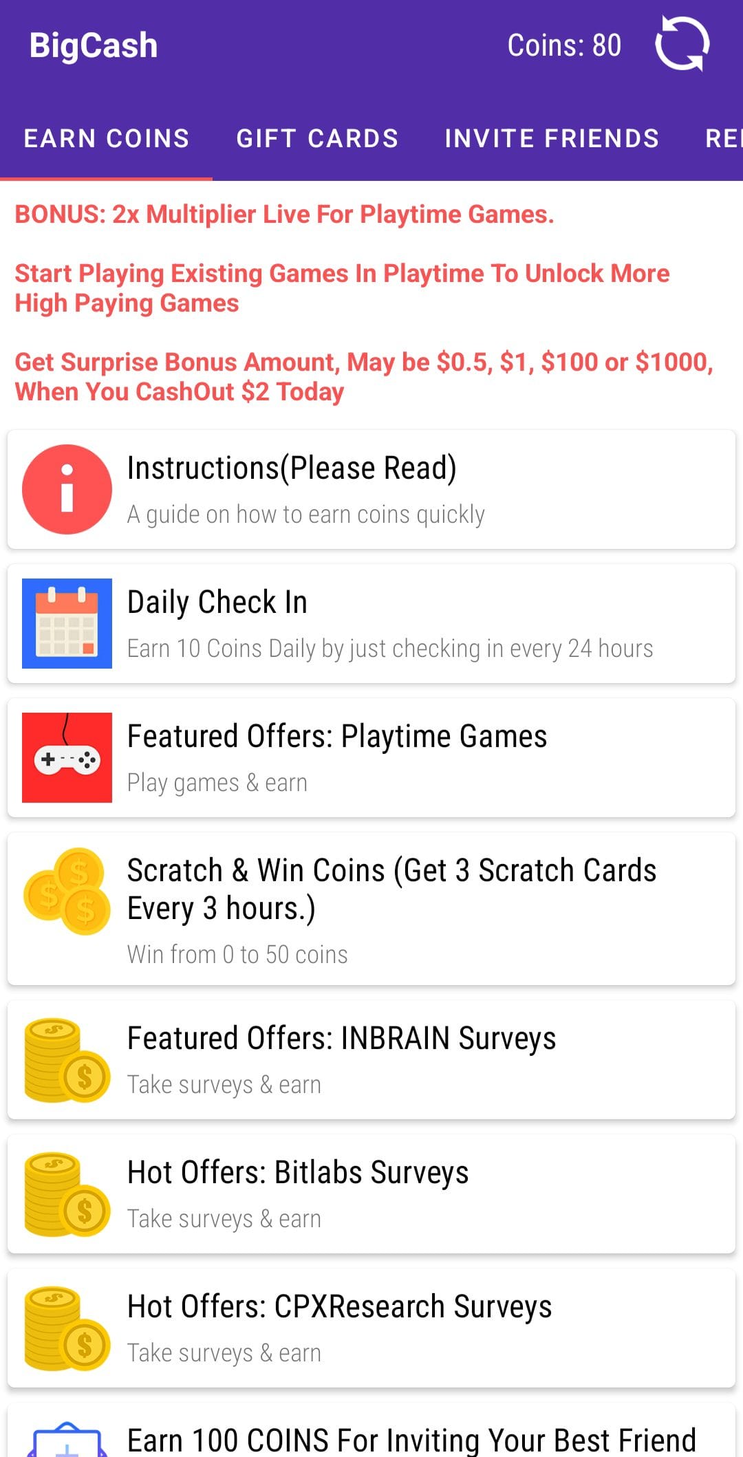 BigCash offers