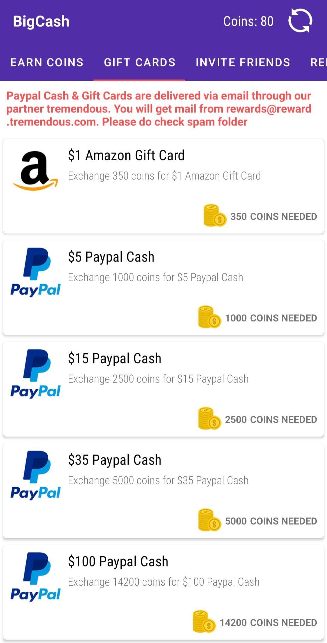 BigCash payouts