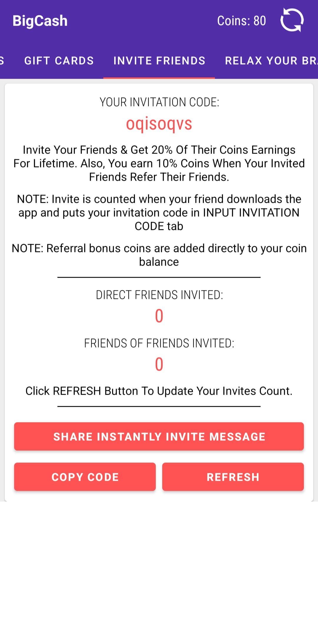 BigCash referral code