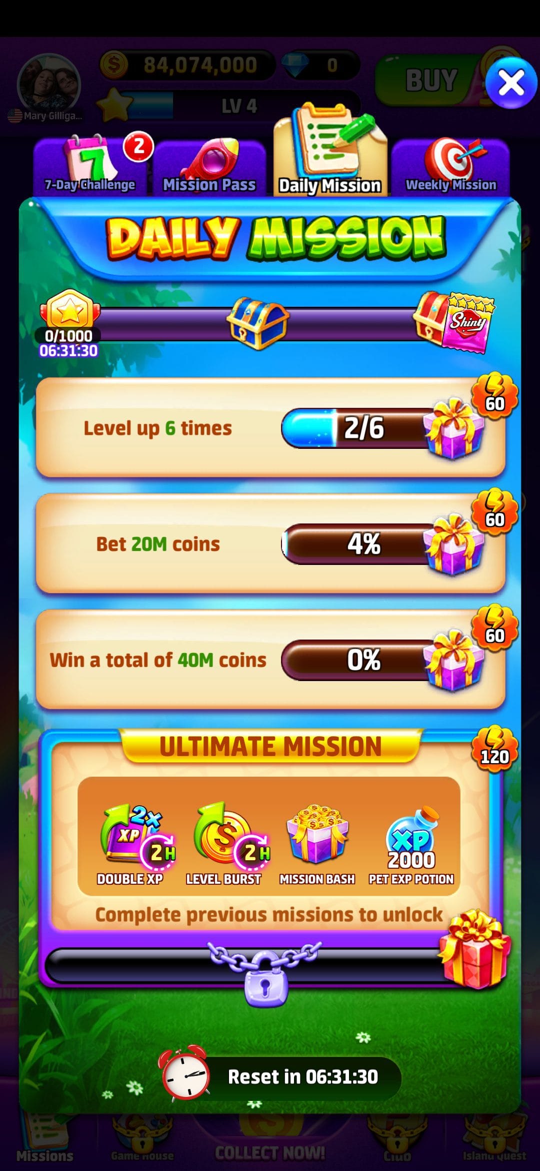 Cash Club Casino daily missions