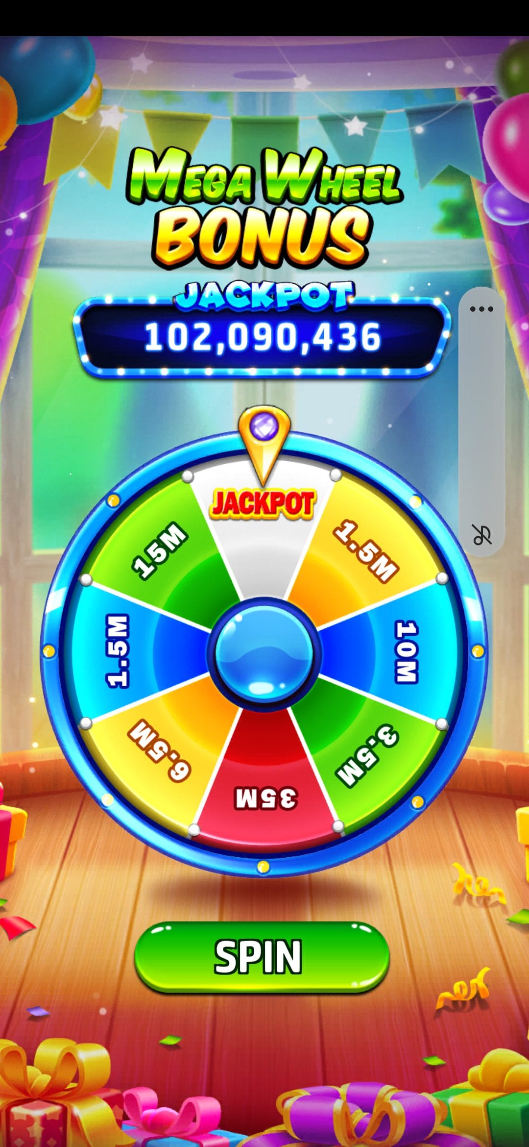 Cash Club Casino mega wheel bonus