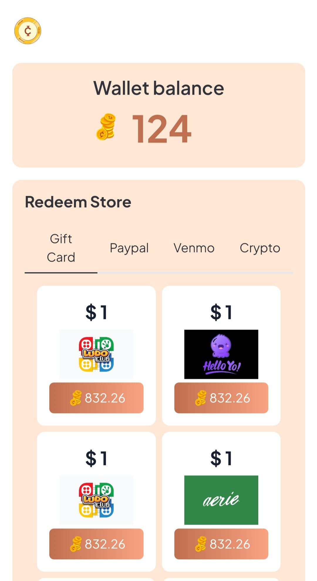 Chillar redeem gift cards