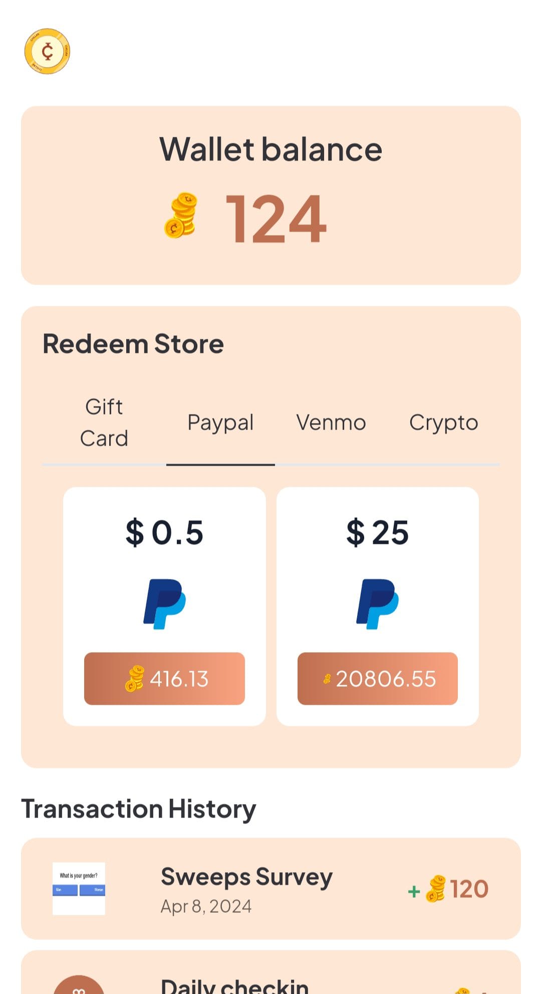 Chillar redeem paypal