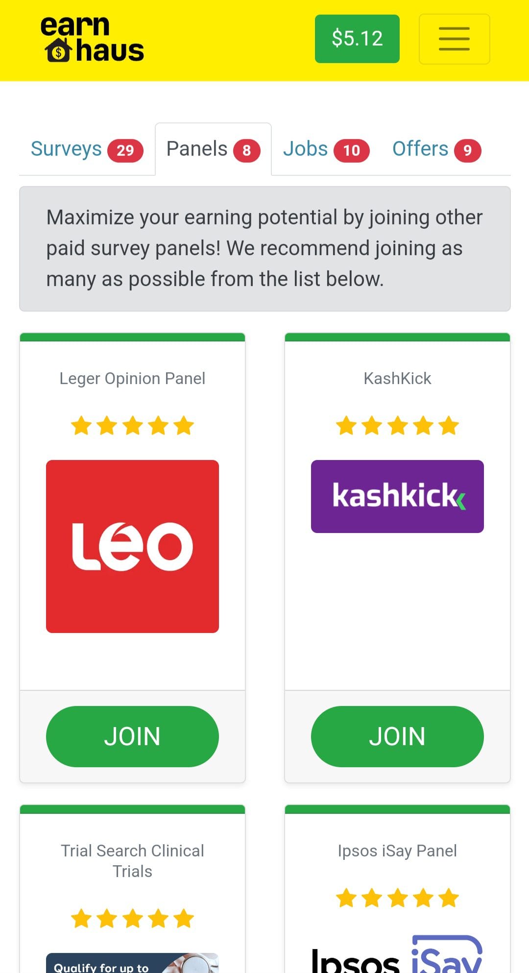 Earn Haus panels