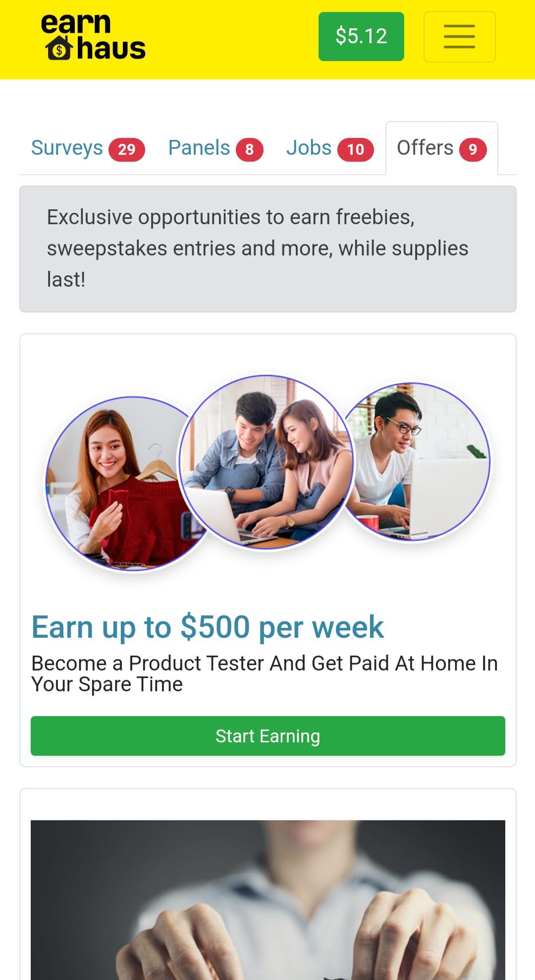 Earn Haus offers