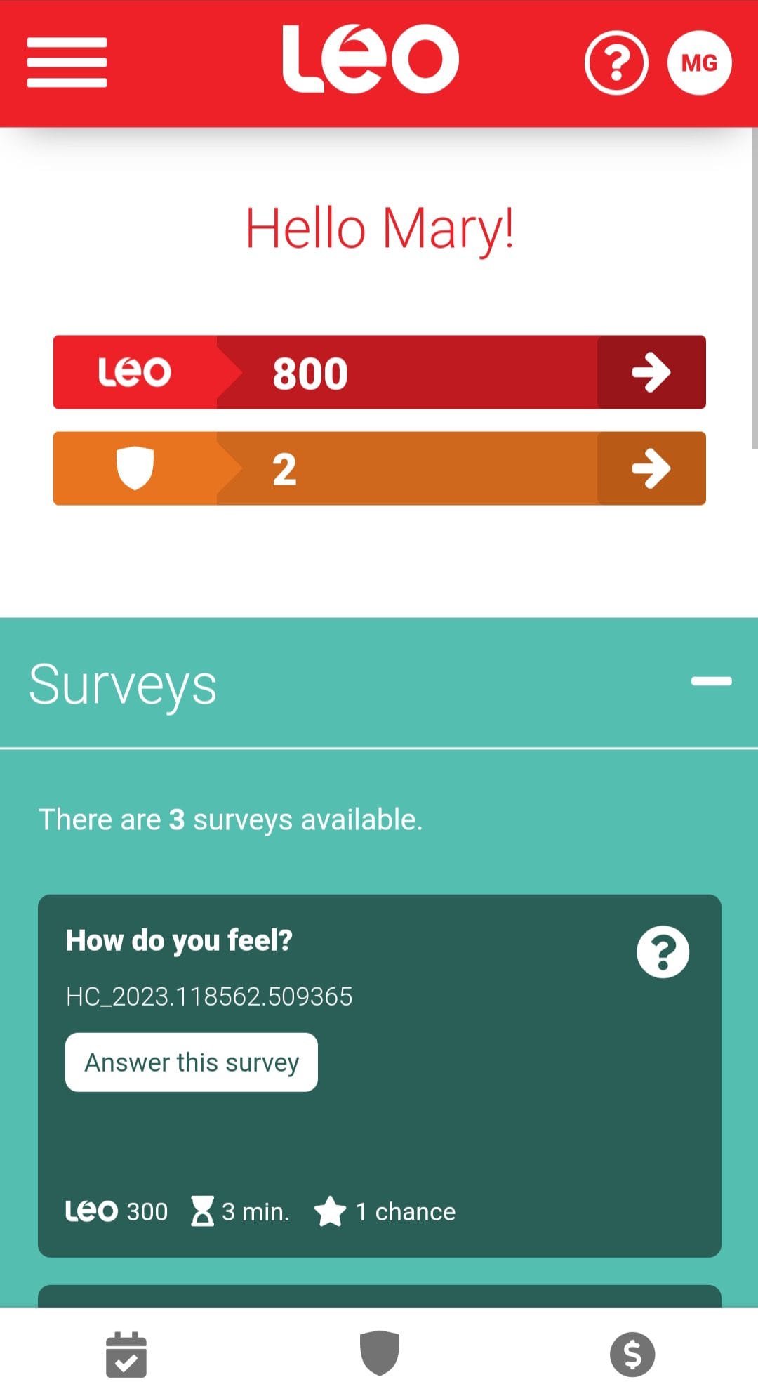 LEO available surveys