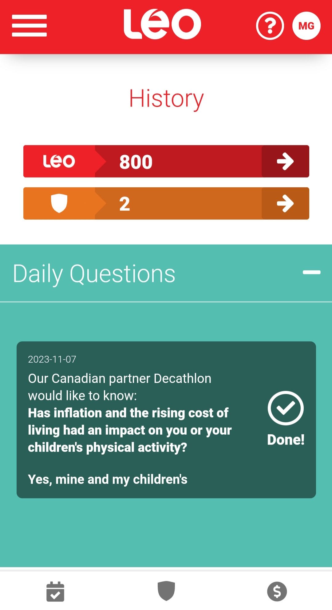 LEO daily questions