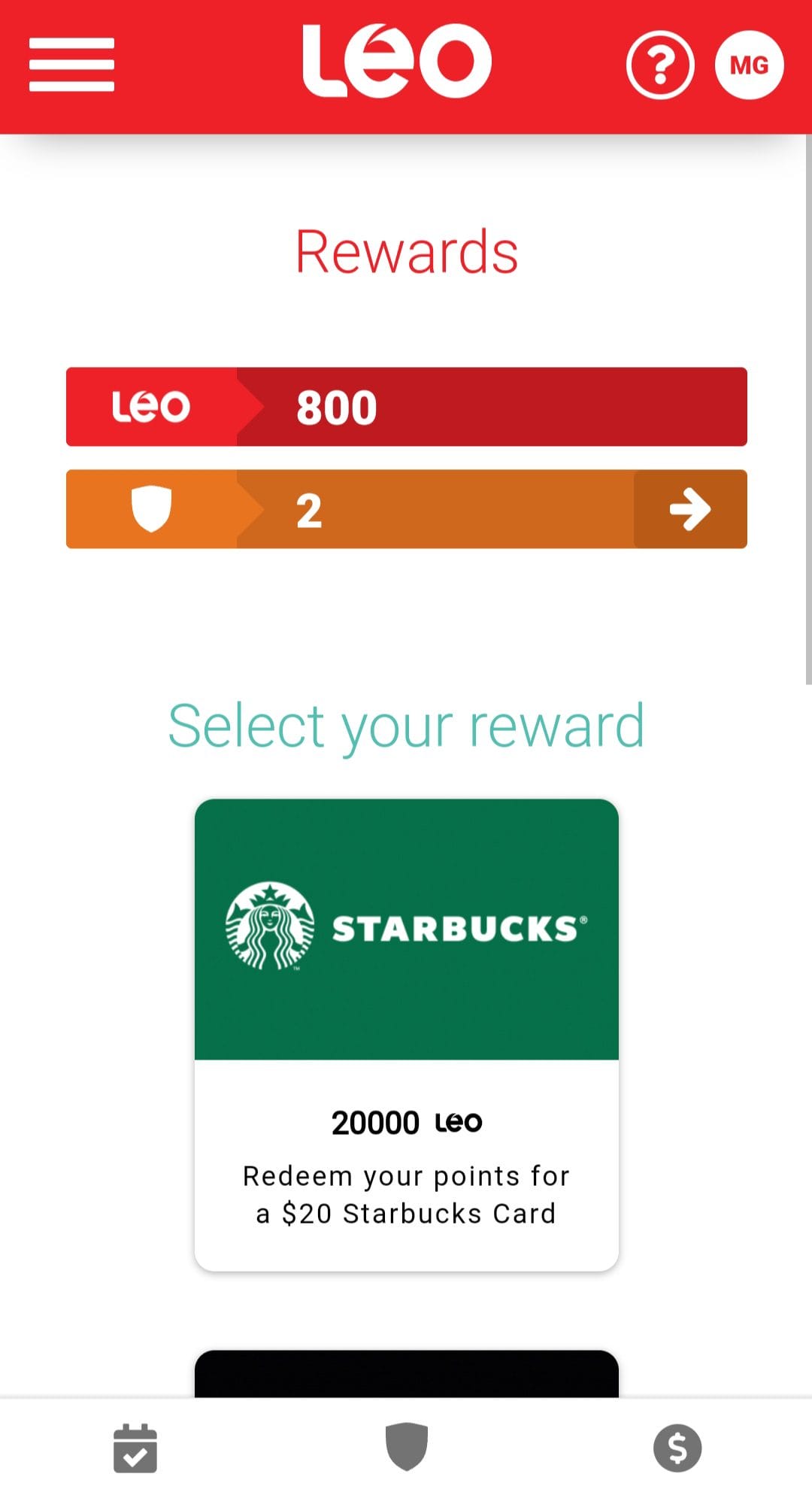 LEO available redemption options