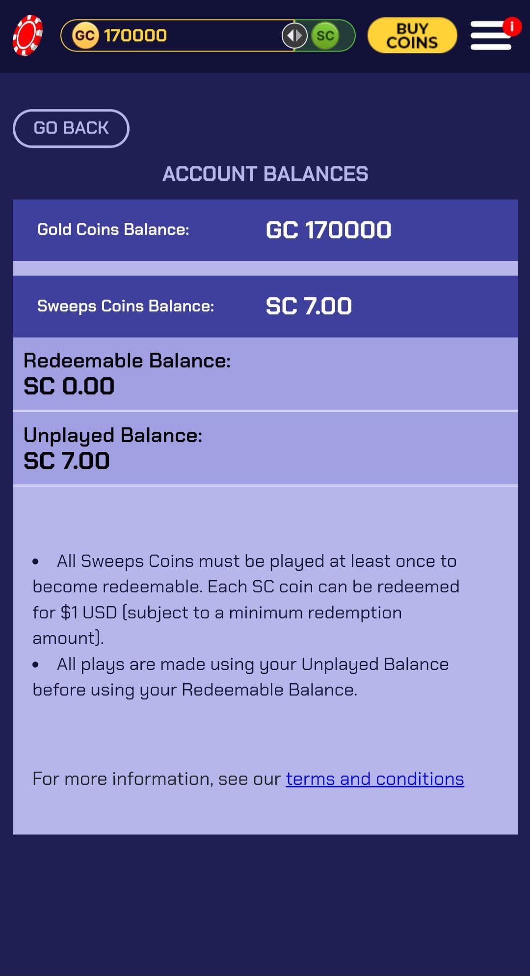 Sportzino my balance