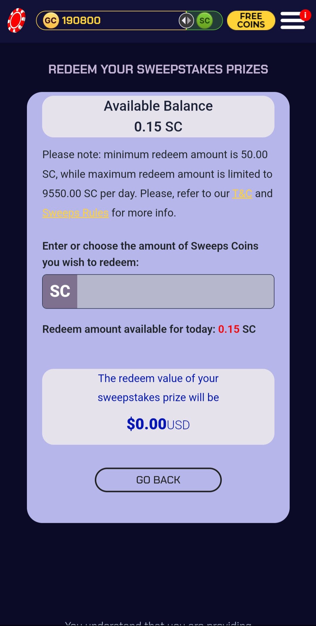 Sportzino cashout