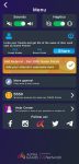 Sweet Cash profile menu