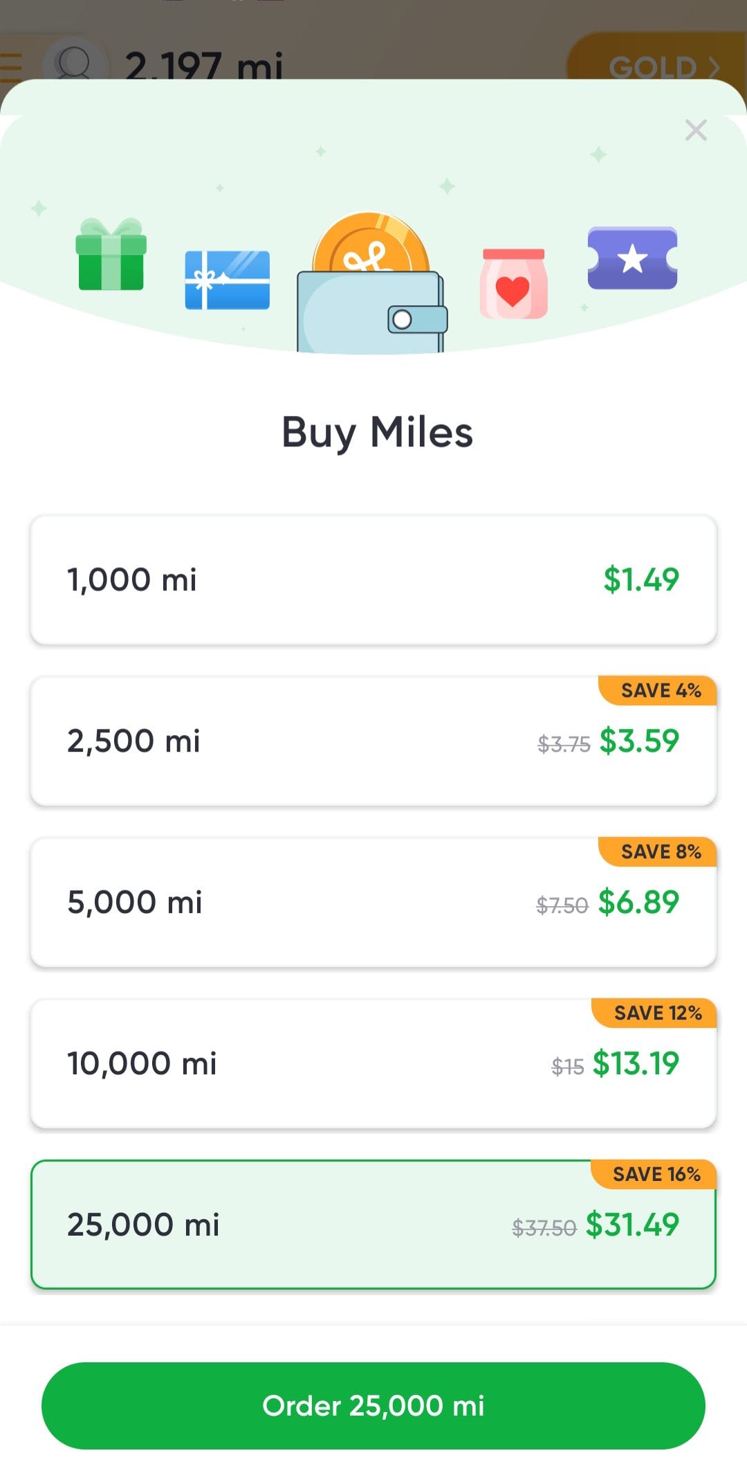 miles buy miles