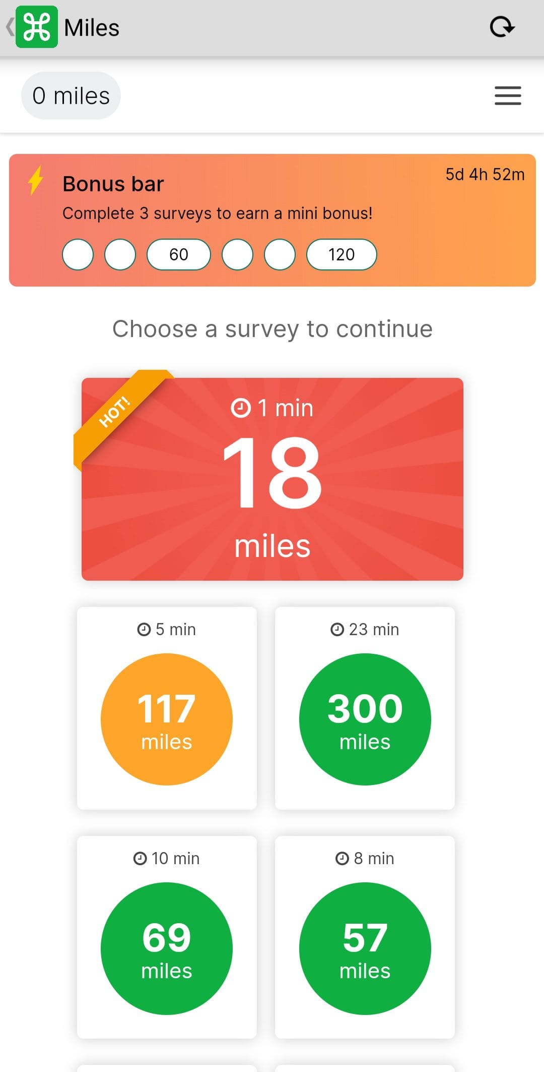 miles take surveys