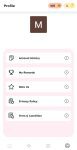 Instapop profile menu