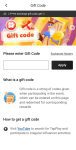 Tap Play enter gift codes