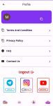 Earn 11 profile menu