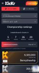 Kickr championship rankings