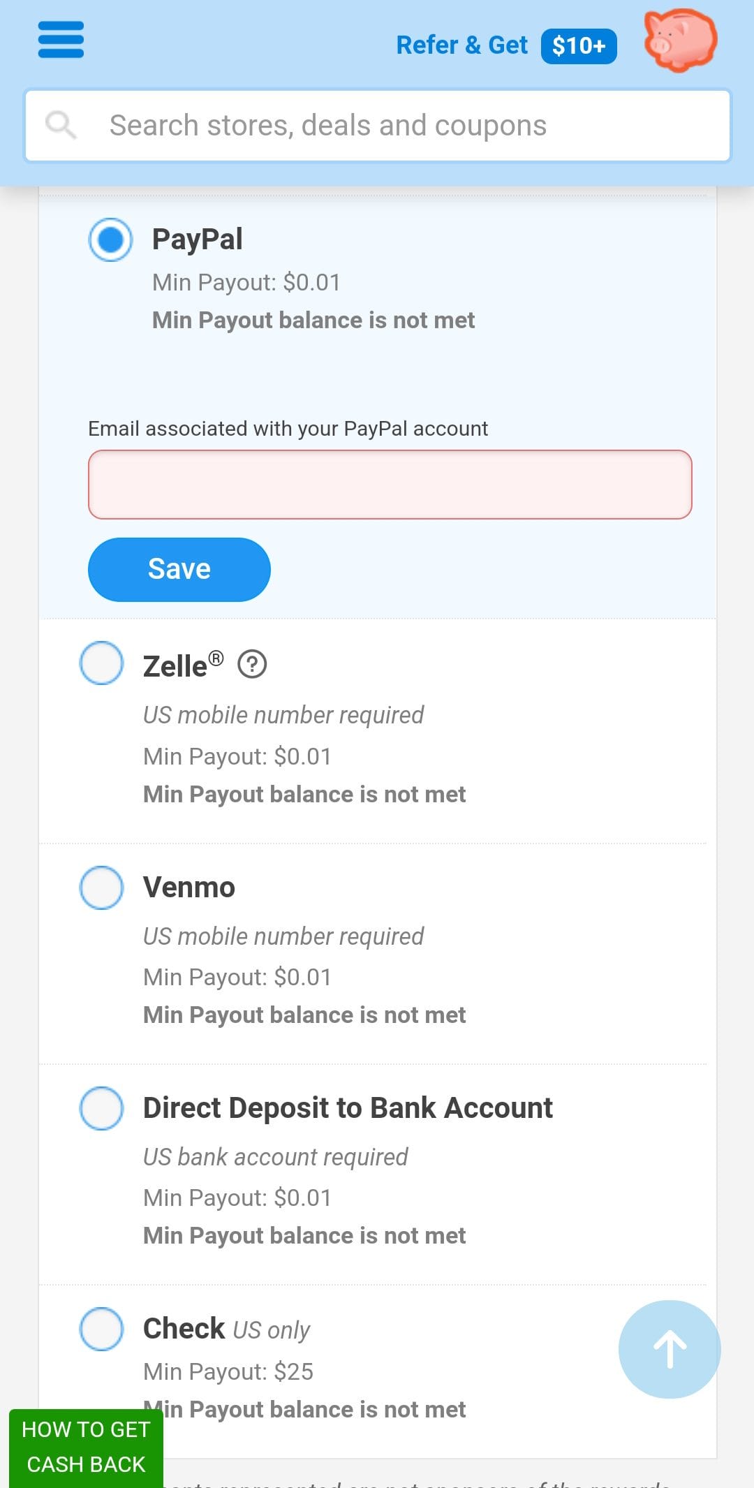 BeFrugal paypal
