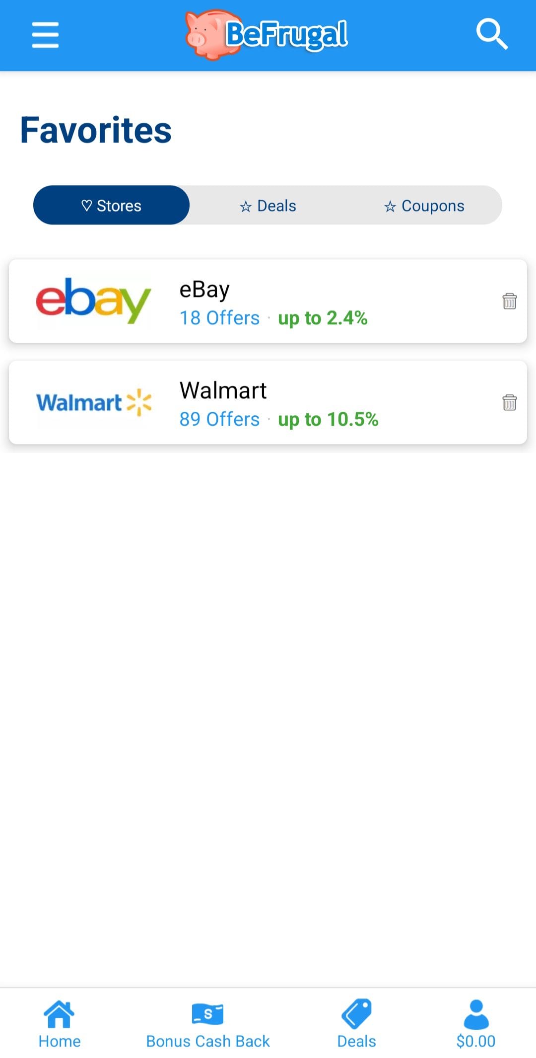 BeFrugal favorites