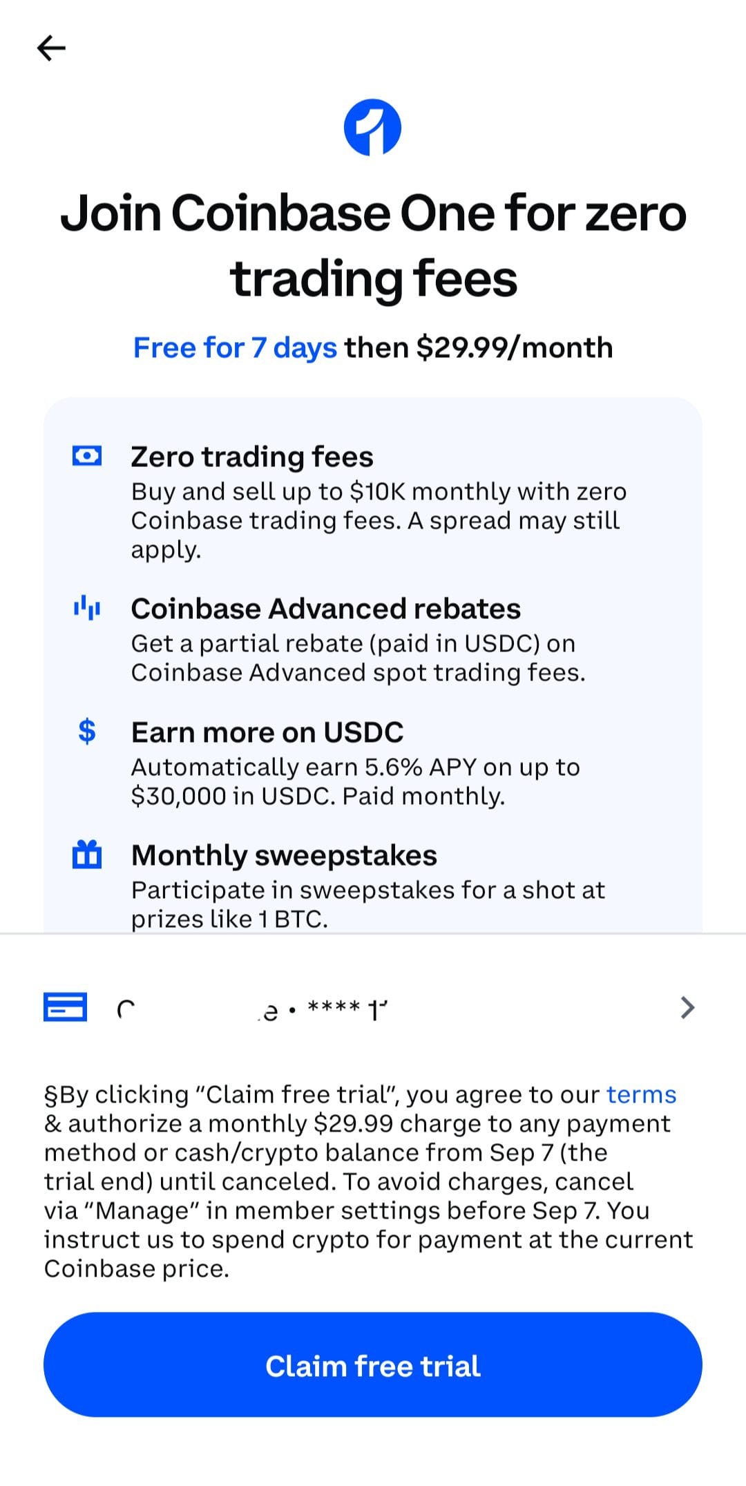 Coinbase One membership