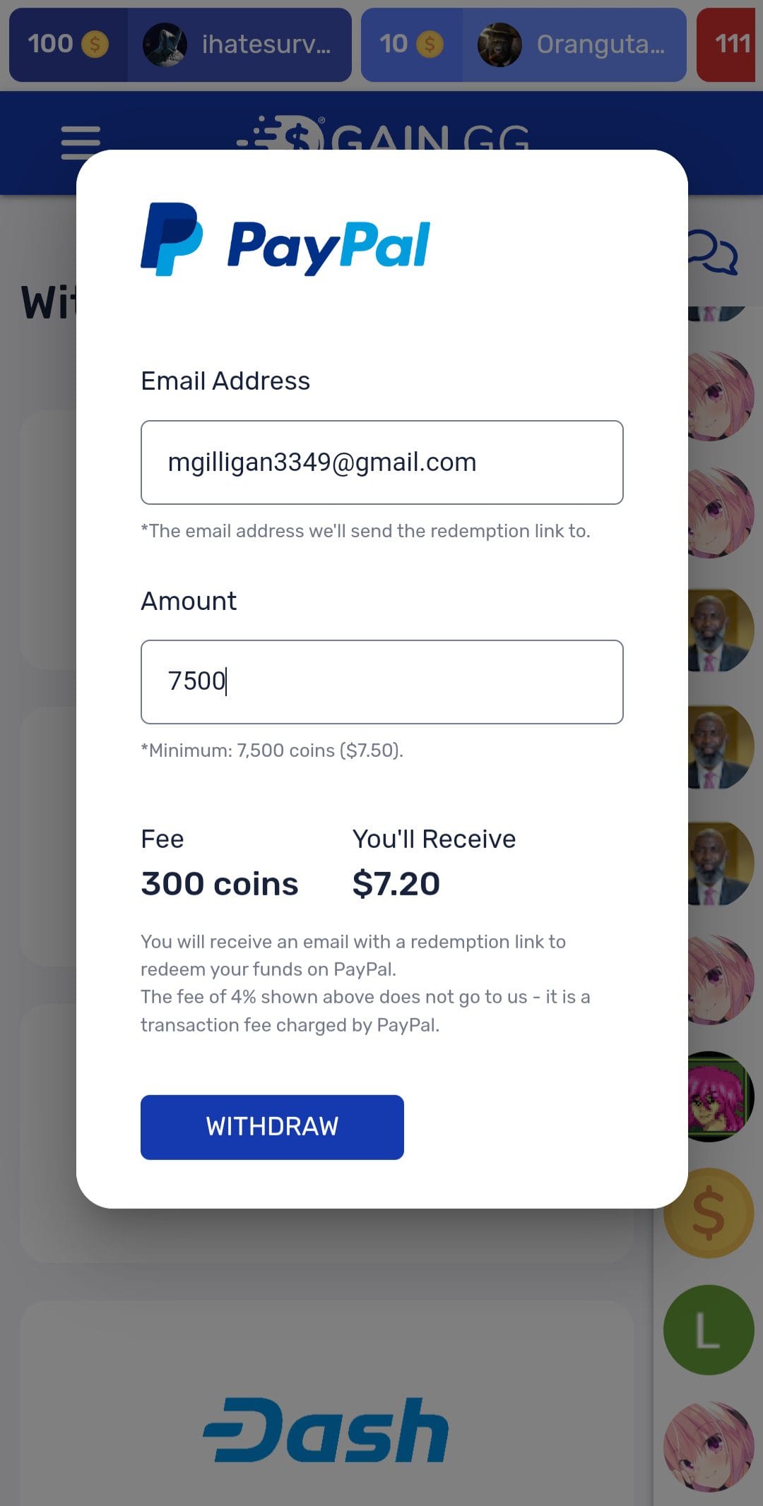 GAIN.GG paypal